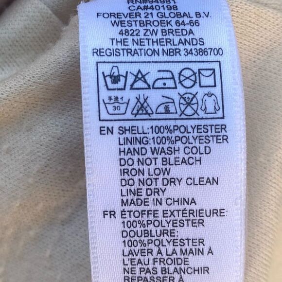 Forever 21 pleated off white/ beige maxi dress size small - Picture 3 of 13